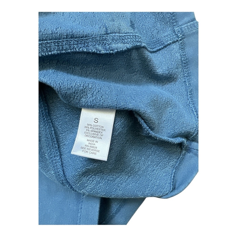 LOGO Life by Lori Goldstein French Terry Pullover Hoodie w Pintuck Steel Blue S - Picture 8 of 8